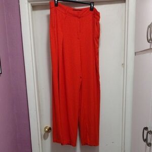 New York & Company Wide-Leg Pants in Bright Orange XL NWOT